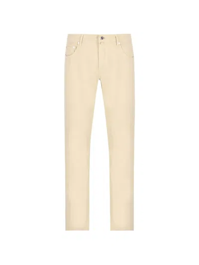 Hand Picked Ravello Logo-patch Jeans In Neutral