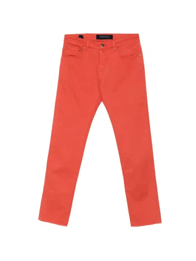 Hand Picked Ravello Jeans Mit Logo-patch In Red