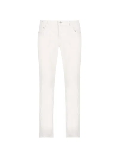 Hand Picked Ravello Logo-patch Jeans In White