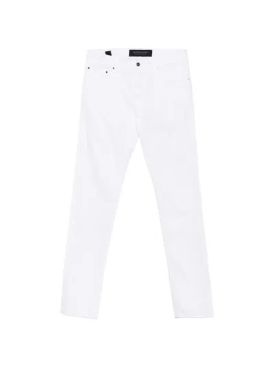 Hand Picked Ravello Jeans Mit Logo-patch In White