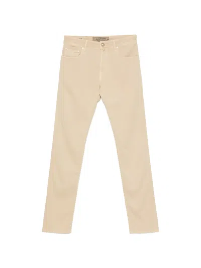 Hand Picked Ravello Slim-fit Trousers In Brown