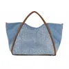 Handbag Express Women's Rhinestone Tote With Trim In Denim