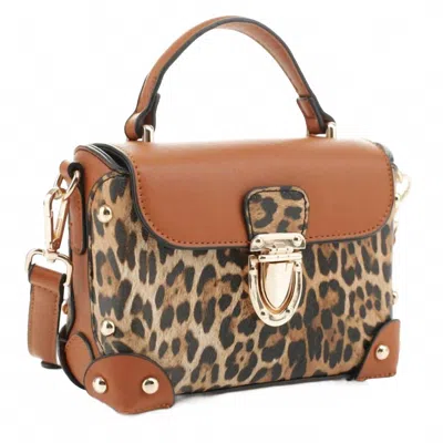 Handbag Factory Corp Women's Color Block Crossbody Bag In Leopard In Multi
