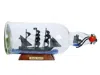 Handcrafted Cast Iron Black Pearl Model Ship In A Glass Bottle 11"