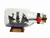 Handcrafted Cast Iron Black Pearl Pirate Ship In A Glass Bottle 5"