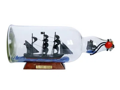 Handcrafted Cast Iron Blackbeard's Queen Anne's Revenge Model Ship In A Glass Bottle 11"