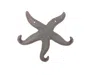 Handcrafted Cast Iron Cast Iron Wall Mounted Decorative Metal Starfish Triple Hook 8"