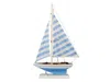 Handcrafted Cast Iron Wooden Anchors Aweigh Model Sailboat 17"