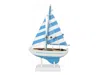 Handcrafted Cast Iron Wooden Anchors Aweigh Model Sailboat 9"
