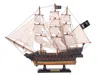 Handcrafted Cast Iron Wooden Black Bart's Royal Fortune White Sails Limited Model Pirate Ship 15"
