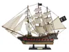 Handcrafted Cast Iron Wooden Black Bart's Royal Fortune White Sails Limited Model Pirate Ship 26"
