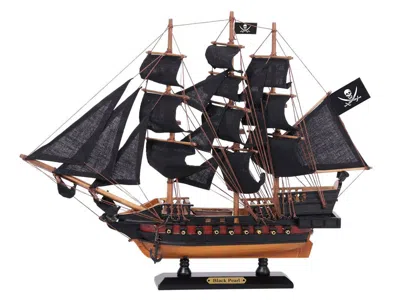 Handcrafted Cast Iron Wooden Black Pearl Black Sails Limited Model Pirate Ship 15"