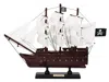 Handcrafted Cast Iron Wooden Black Pearl With White Sails Model Pirate Ship 12"