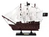 Handcrafted Cast Iron Wooden Blackbeard's Queen Annes Revenge White Sails Model Pirate Ship 12"