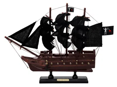 Handcrafted Cast Iron Wooden Blackbeards Queen Annes Revenge Black Sails Model Pirate Ship 12"