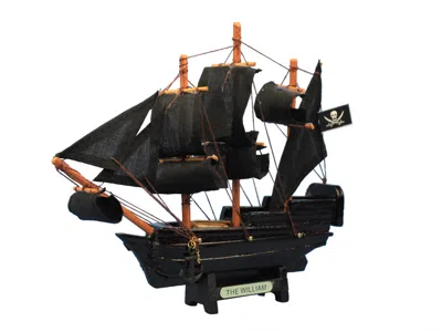 Handcrafted Cast Iron Wooden Calico Jack's The William Model Pirate Ship 7"