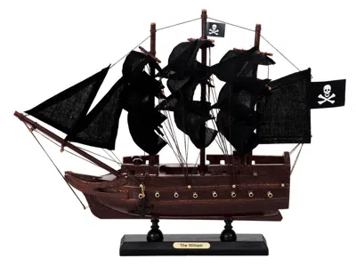 Handcrafted Cast Iron Wooden Calico Jacks The William Black Sails Model Pirate Ship 12"