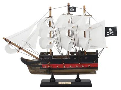 Handcrafted Cast Iron Wooden Captain Hooks Jolly Roger From Peter Pan White Sails Limited Model Pirate Ship 12"