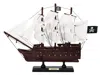Handcrafted Cast Iron Wooden Captain Hooks Jolly Roger From Peter Pan White Sails Model Pirate Ship 12"