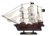 Handcrafted Cast Iron Wooden Captain Kidd's Adventure Galley White Sails Pirate Ship Model 15"