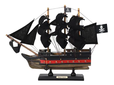 Handcrafted Cast Iron Wooden Captain Kidds Black Falcon Black Sails Limited Model Pirate Ship 12"