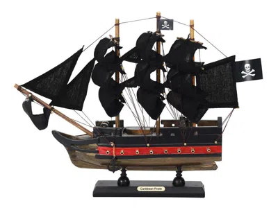 Handcrafted Cast Iron Wooden Caribbean Pirate Black Sails Limited Model Pirate Ship 12"
