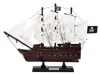 Handcrafted Cast Iron Wooden Caribbean Pirate White Sails Model Pirate Ship 12"