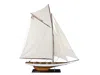 Handcrafted Cast Iron Wooden Columbia Model Sailboat Decoration 60"