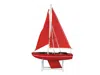 Handcrafted Cast Iron Wooden Decorative Sailboat Model Ruby Compass 12"