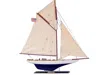 Handcrafted Cast Iron Wooden Defender Limited Model Sailboat 25"