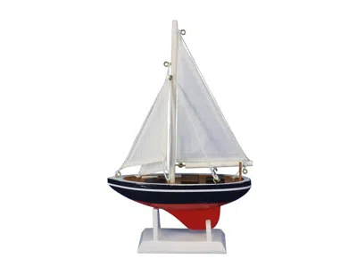 Handcrafted Cast Iron Wooden Endeavour Model Sailboat Decoration 9"