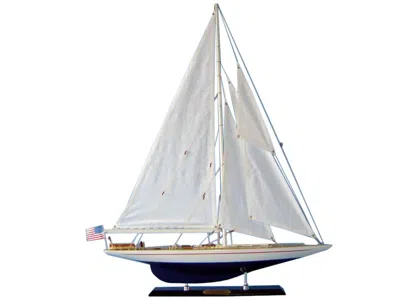 Handcrafted Cast Iron Wooden Enterprise Limited Model Sailboat 27"