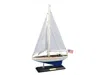Handcrafted Cast Iron Wooden Enterprise Model Sailboat Decoration 16"