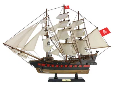Handcrafted Cast Iron Wooden Henry Avery's Fancy White Sails Limited Model Pirate Ship 26"