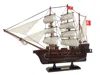 Handcrafted Cast Iron Wooden Henry Avery's Fancy White Sails Pirate Ship Model 20"