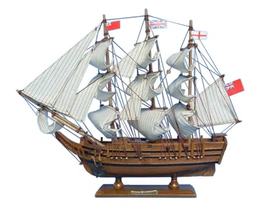 Handcrafted Cast Iron Wooden Hms Bounty Tall Model Ship 15"