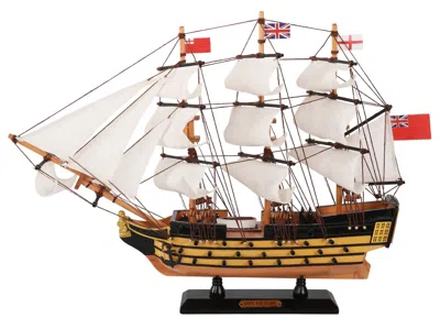 Handcrafted Cast Iron Wooden Hms Victory Limited Tall Ship Model 15"