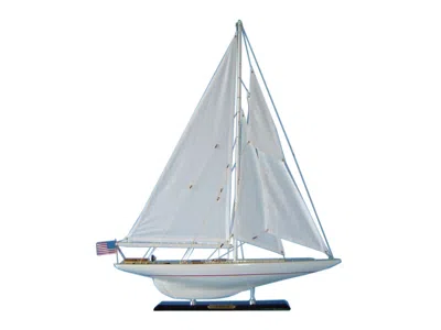Handcrafted Cast Iron Wooden Intrepid Limited Model Sailboat Decoration 27"