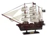 Handcrafted Cast Iron Wooden John Gow's Revenge White Sails Pirate Ship Model 20"