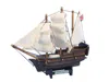 Handcrafted Cast Iron Wooden Mayflower Tall Model Ship 7"