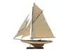 Handcrafted Cast Iron Wooden Rustic Columbia Model Sailboat Decoration Limited 30"