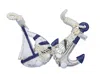 Handcrafted Cast Iron Wooden Rustic Decorative Blue Sailboat/anchor Wall Accent W/ Hook Set 6"