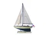 Handcrafted Cast Iron Wooden Rustic Enterprise Model Sailboat Decoration 16"