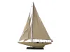 Handcrafted Cast Iron Wooden Rustic Intrepid Model Sailboat Decoration 60"
