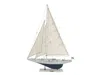 Handcrafted Cast Iron Wooden Rustic Whitewashed Enterprise Limited Model Sailboat 35"