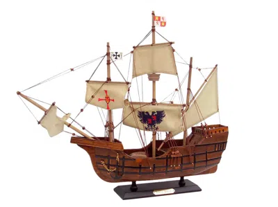 Handcrafted Cast Iron Wooden Santa Maria Limited Tall Model Ship 20"