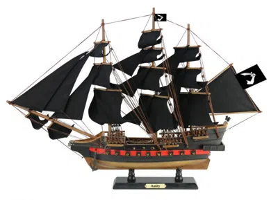 Handcrafted Cast Iron Wooden Thomas Tew's Amity Black Sails Limited Model Pirate Ship 26"