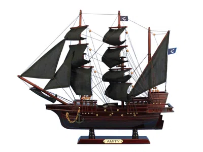 Handcrafted Cast Iron Wooden Thomas Tew's Amity Model Pirate Ship 20"