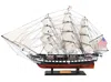 Handcrafted Cast Iron Wooden Uss Constitution Tall Model Ship 50"