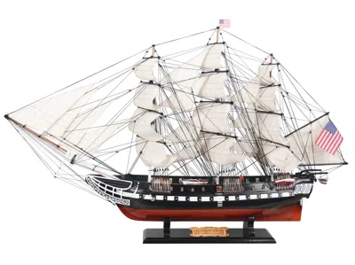 Handcrafted Cast Iron Wooden Uss Constitution Tall Model Ship 50"